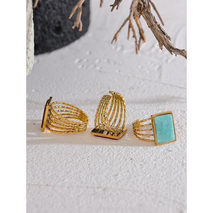 Natural Stone Open Ring