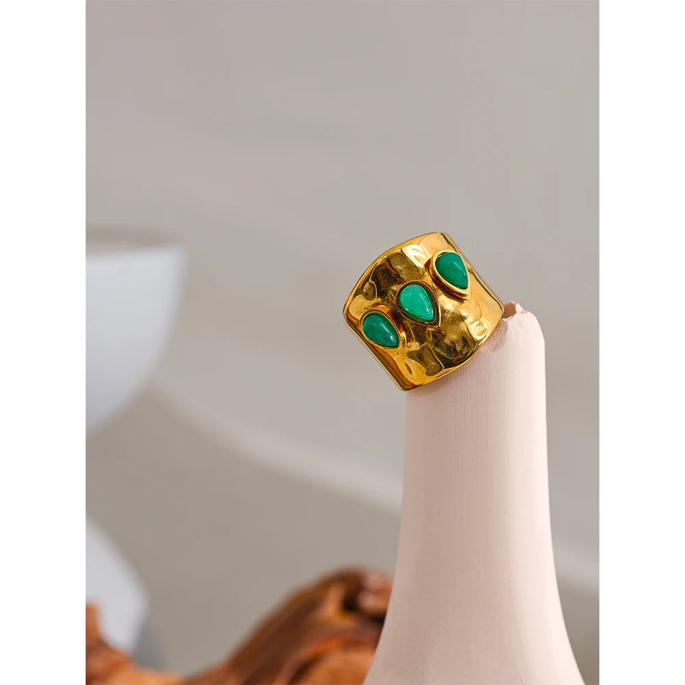 Emerald Wide Ring