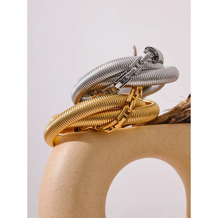 Layered Elastic Thick Bracelet Bangle
