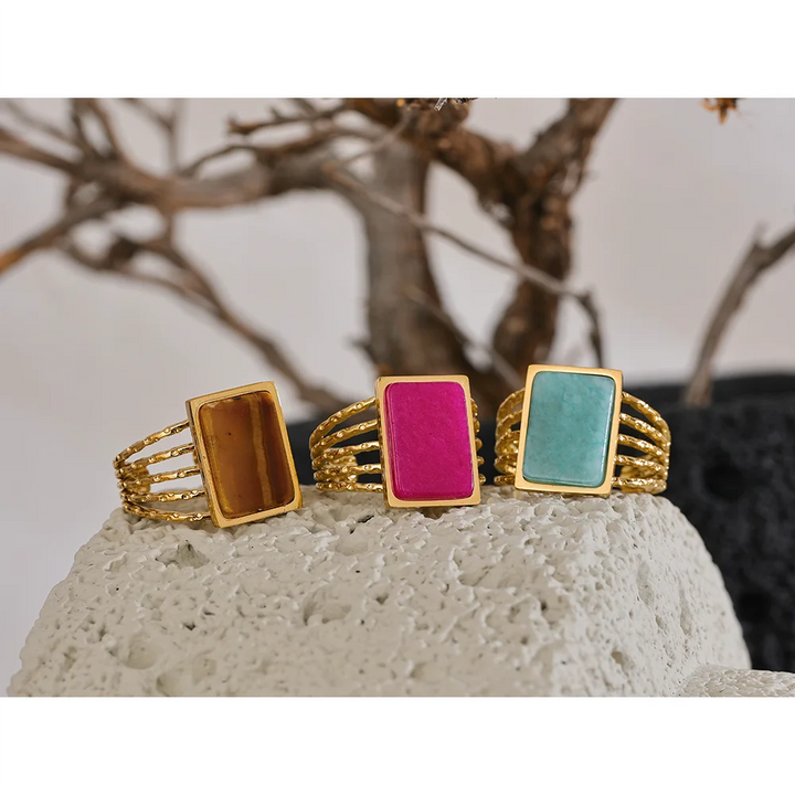 Natural Stone Open Ring