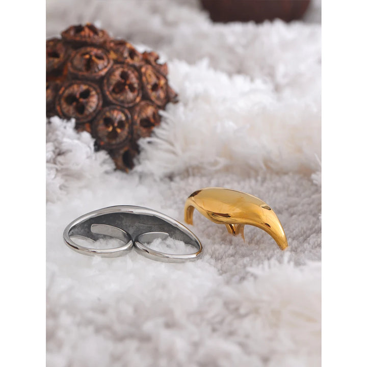 Double Finger Geometric Ring