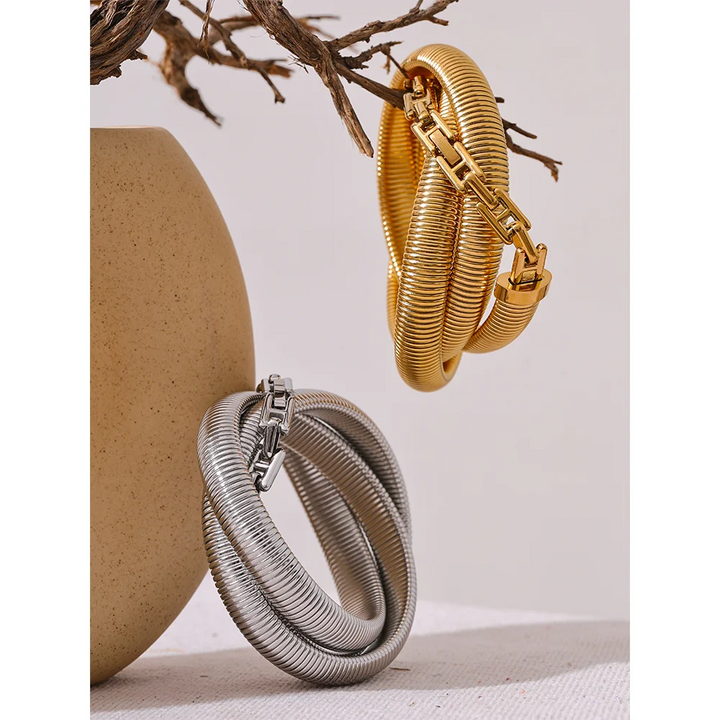 Layered Elastic Thick Bracelet Bangle