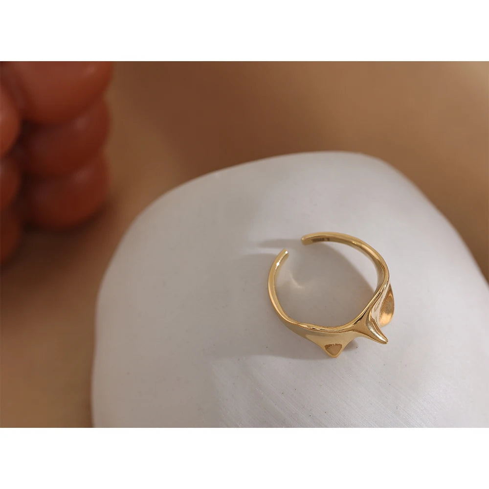 Golden Open Charm Ring