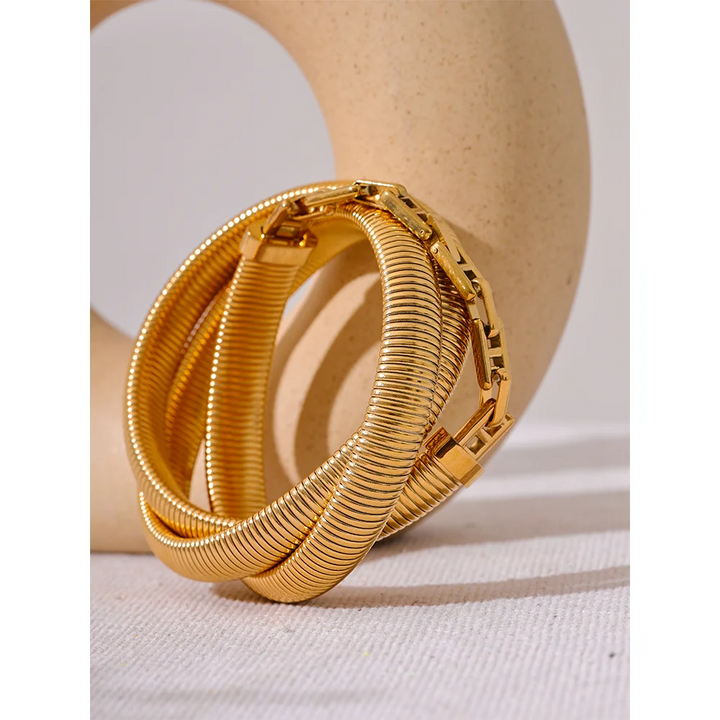 Layered Elastic Thick Bracelet Bangle