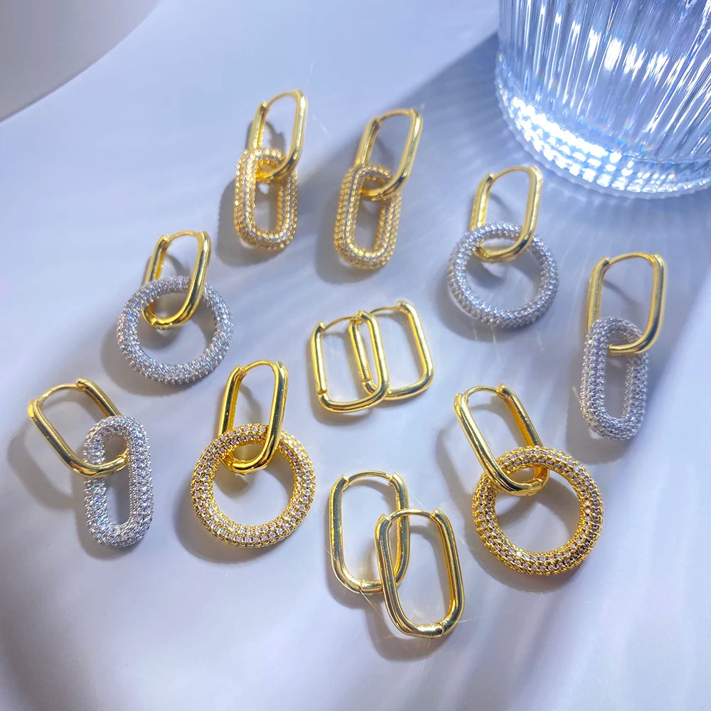 Crystal-encrusted Oval Earring