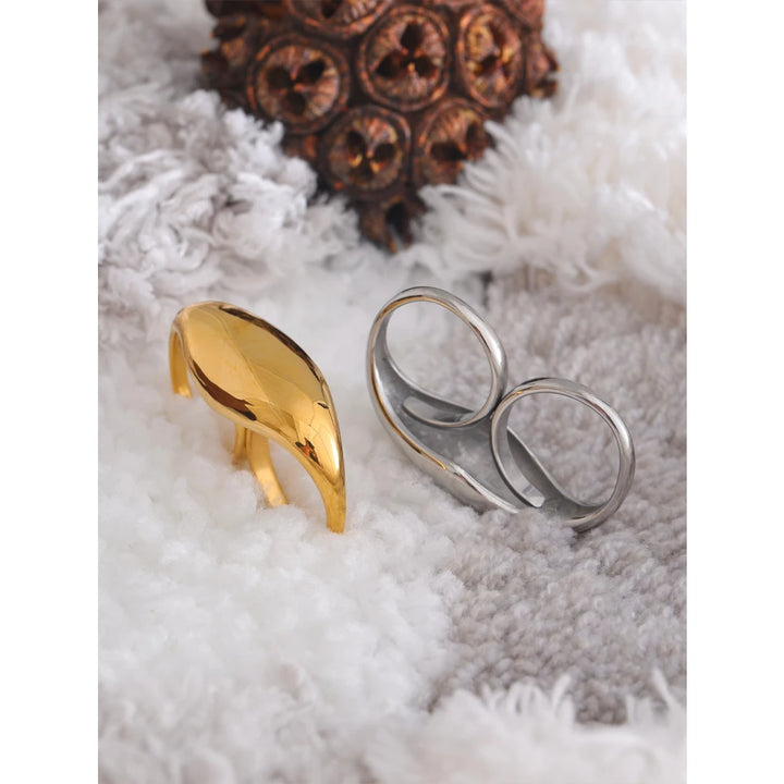 Double Finger Geometric Ring