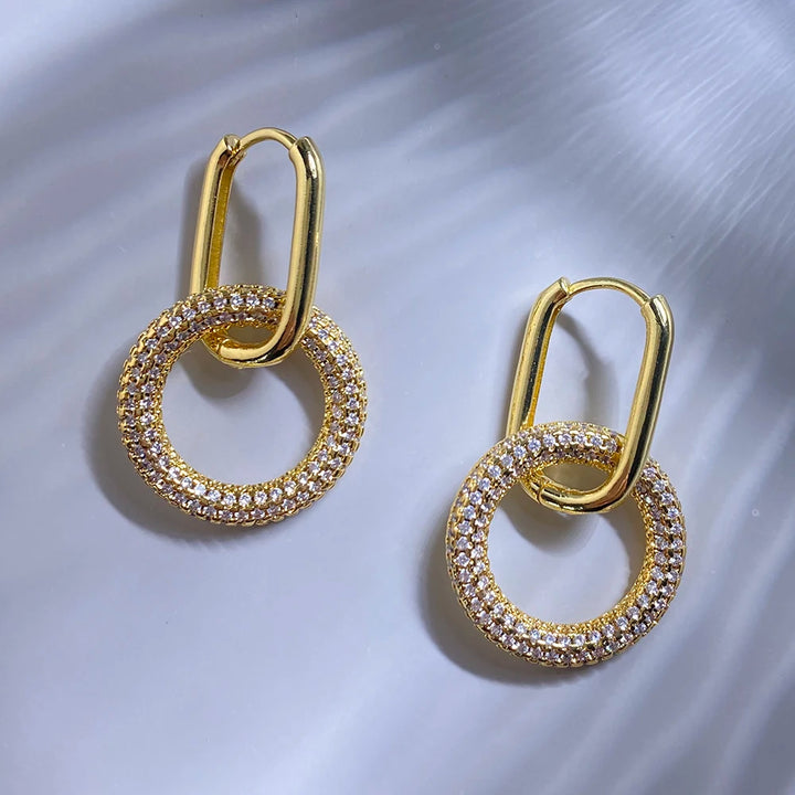 Crystal-encrusted Oval Earring