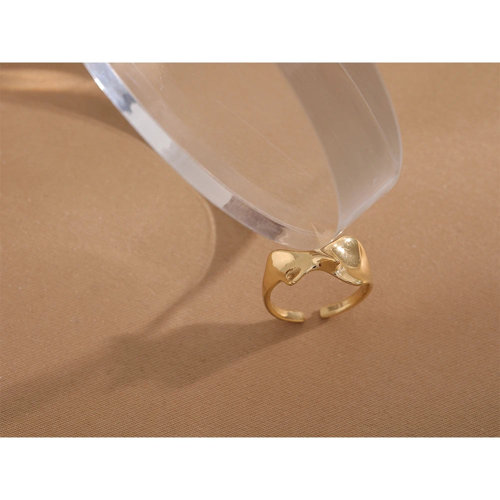 Golden Open Charm Ring