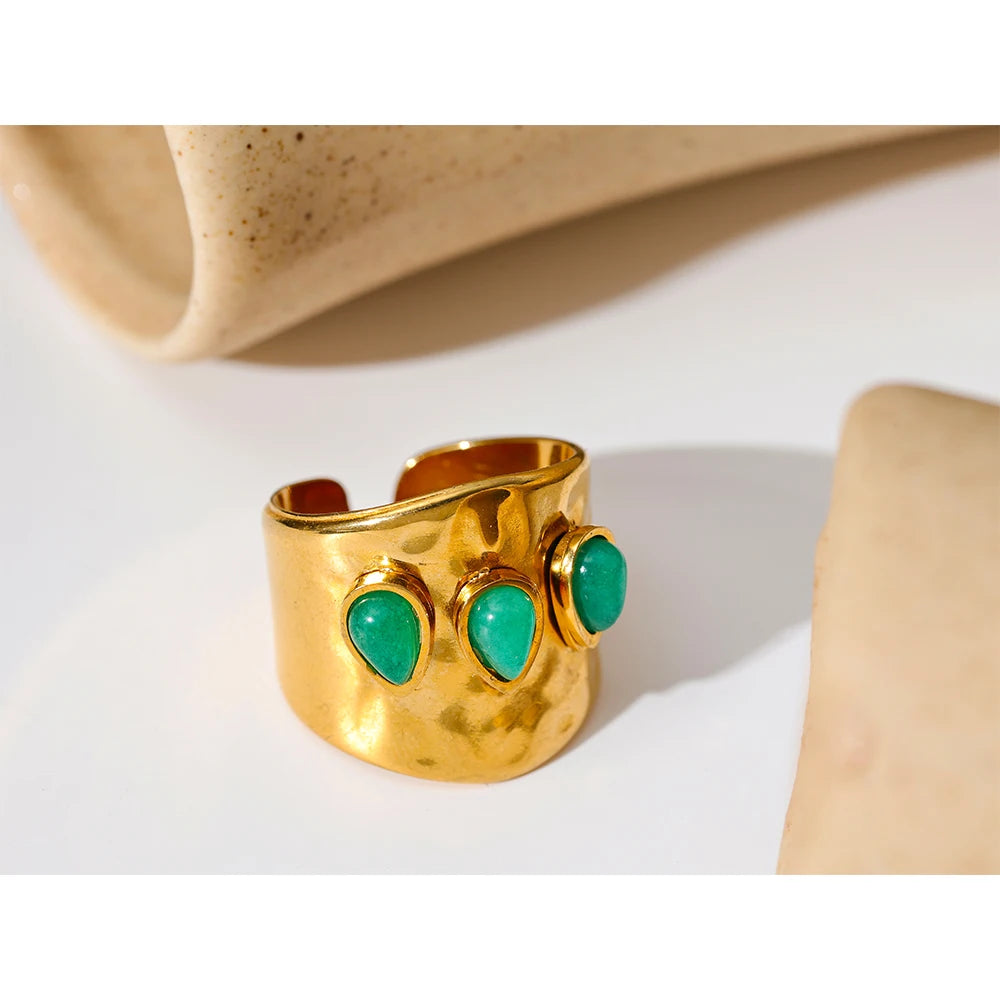 Emerald Wide Ring