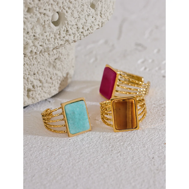 Natural Stone Open Ring