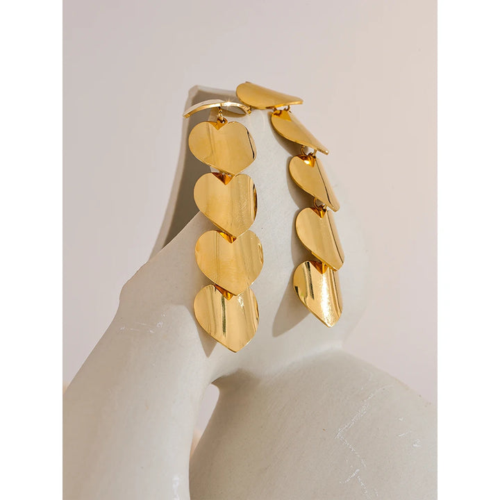Heart Metal Drop Dangle Earrings