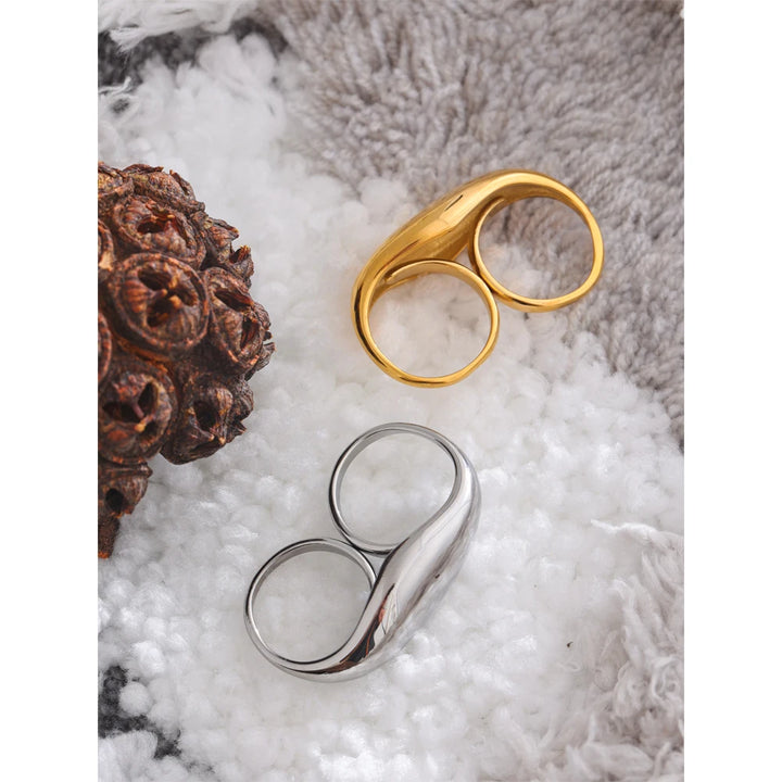 Double Finger Geometric Ring