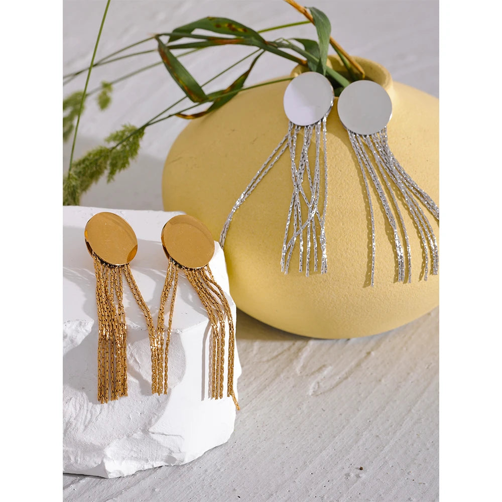 Long Tassel Dangle Earrings