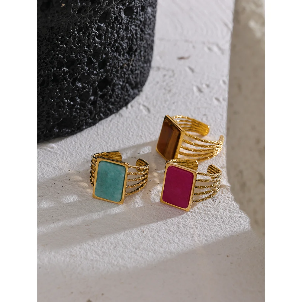 Natural Stone Open Ring