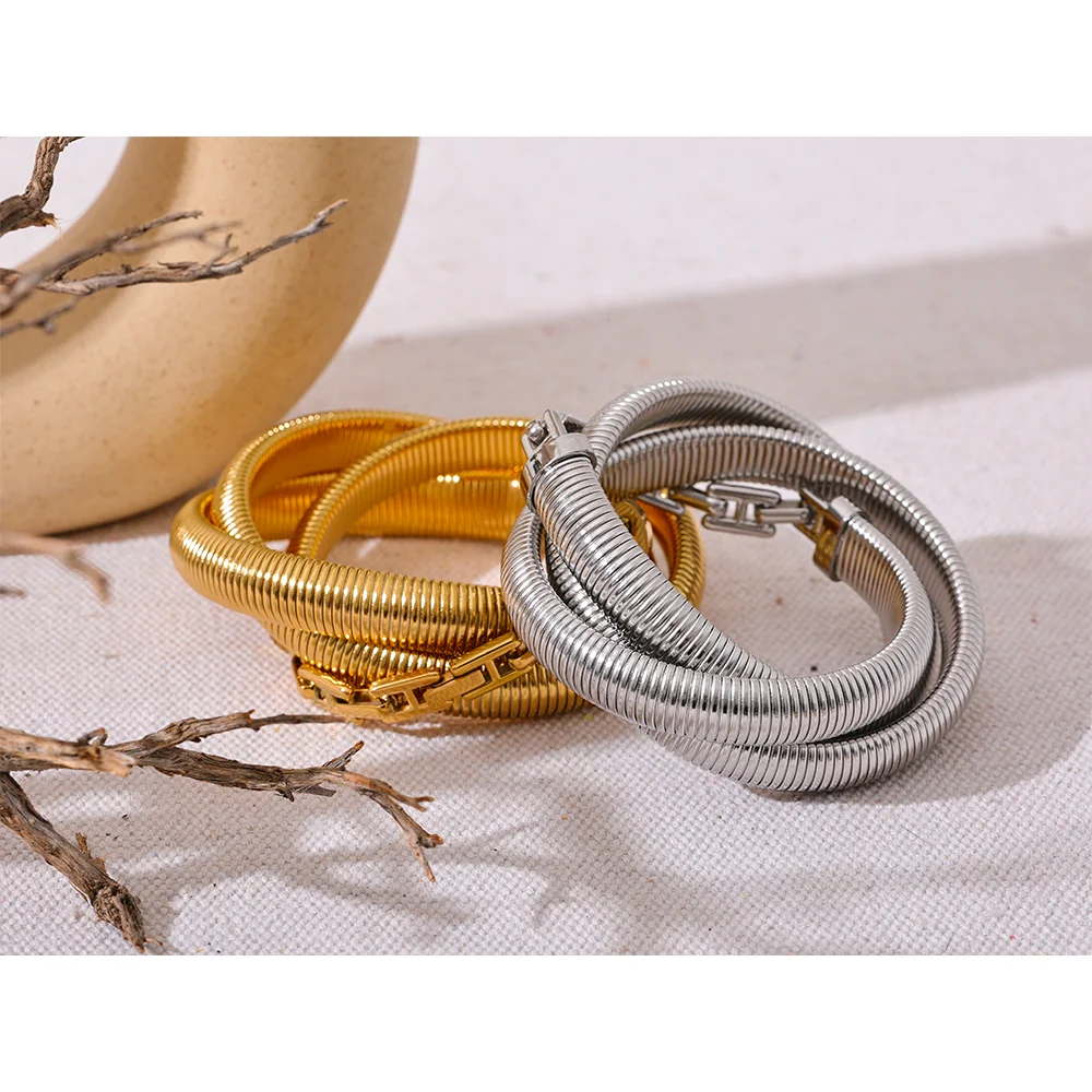 Layered Elastic Thick Bracelet Bangle