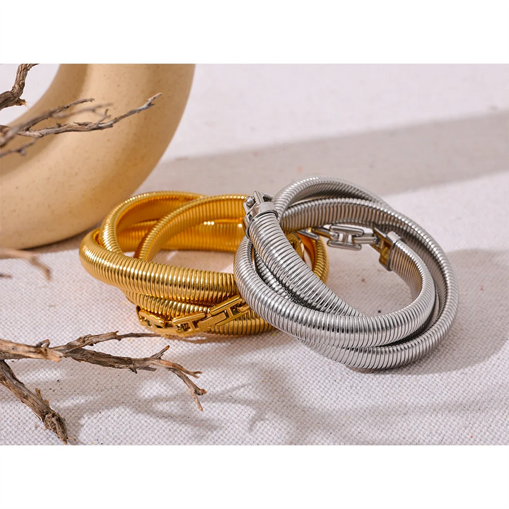 Layered Elastic Thick Bracelet Bangle